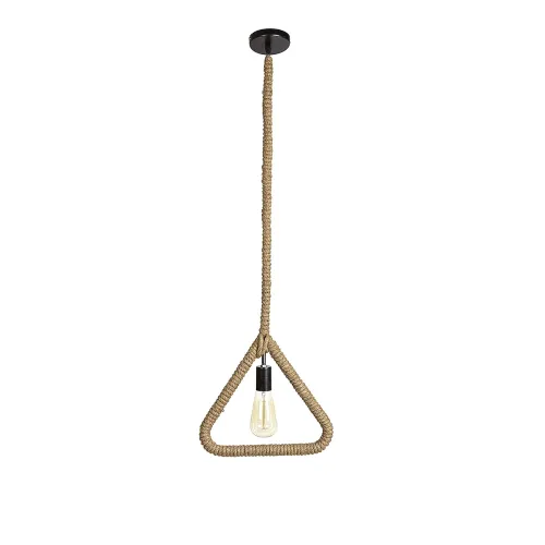 Image of tu casa HG-02 Triangle Shape Pendent Light Type e-27 Size Jute Rope Holder (12x1x38 \', Brown, 220W)