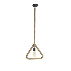 tu casa HG-02 Triangle Shape Pendent Light Type e-27 Size Jute Rope Holder (12x1x38 \, Brown, 220W)