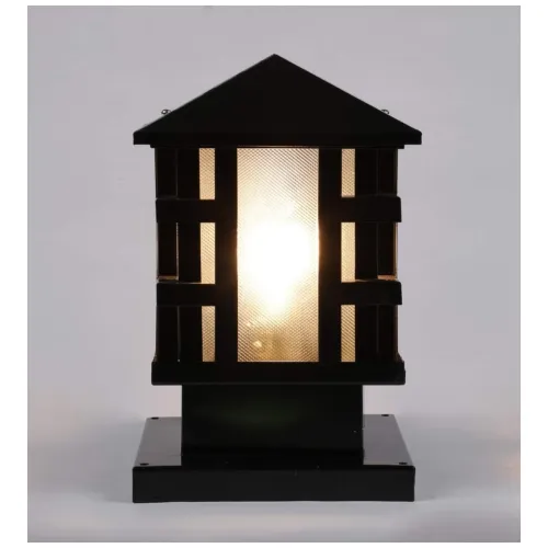 Image of tu casa White Glass Shade with Black Metal-Iron Base Gate Light