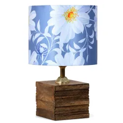 tu casa Wooden Table Lamp | Carnation Shade | Bedroom Decor ! Living Room