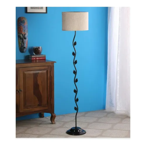 Image of tu casa Beigh Jute Shade Floor Lamp