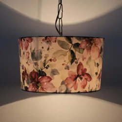 tu casa Cobra Saffron Print Fabric Glow Pendant Light