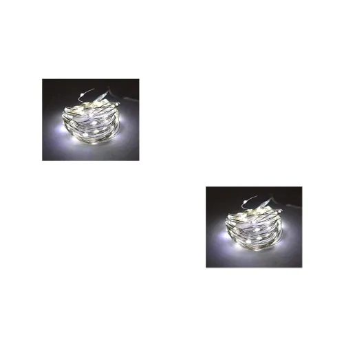 Image of tu casa DW-427 - LED Copper Wire String Light Battery Operated - 5 Mtrs - White - Set of 2