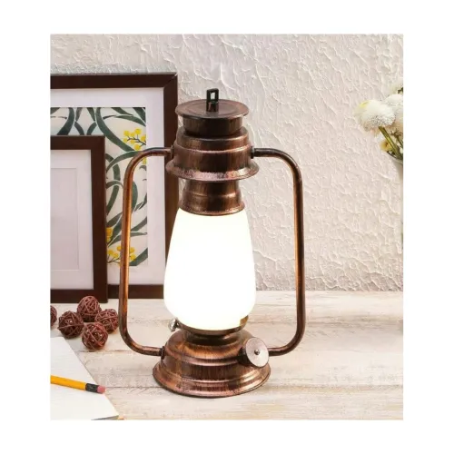 Image of tu casa Milky Glass Shade Table Lantern Lamp 12.5 Inch