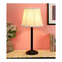tu casa Off White Cotton Shade Table Lamp