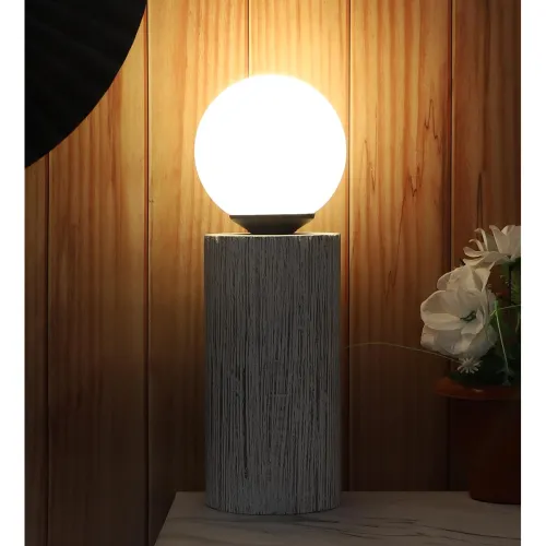 Image of tu casa Wooden Table Lamps with Glass Shade for Home Décor