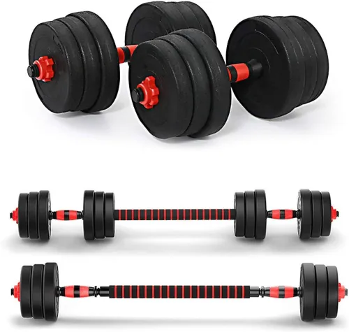 Image of Tucker 12 kg 3 In 1 Convertible & Barbell Home Gym Set Kit For Home Workout Home Gym Combo