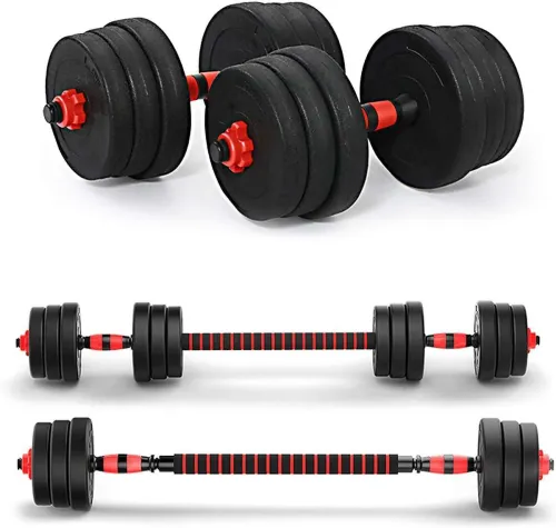 Image of Tucker 12 kg 3 In 1 Convertible & Barbell Home Gym Set Kit 