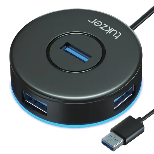 Image of Tukzer 4-Port USB 3.0 Hub, Black