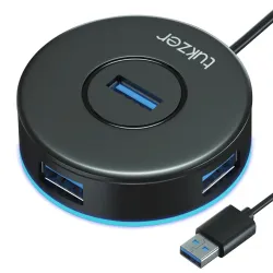 Tukzer 4-Ports USB A to USB 3.0 HUB with High-Speed Data Transfer & Fast Charging| Compatible for MacBook, Mac Mini, iMac Pro, Microsoft Surface, UltraBooks, Laptops, Notebooks & Desktops (B...