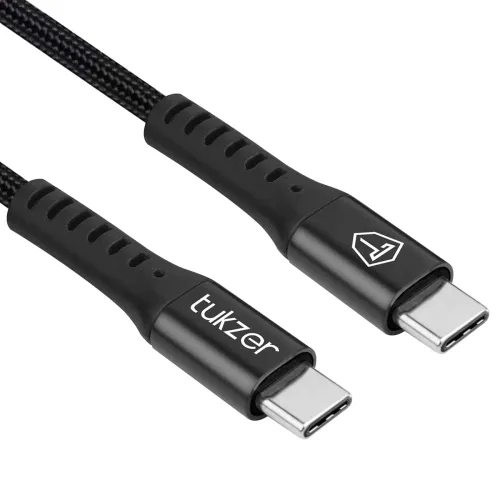 Image of Tukzer 65W Fast Charging Usb Cable Cotton Braided for Smartphones, Tablets, Laptops & Other Type C Devices-480 Mbps Data