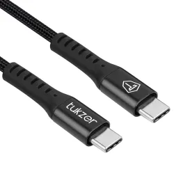 Tukzer 65W Fast Charging Usb Cable Cotton Braided for Smartphones, Tablets, Laptops & Other Type C Devices-480 Mbps Data