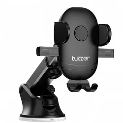 Tukzer Universal Car Mount Mobile Holder Stand| Strong Suction Cup, Double Shift Locking for Dashboard Windshield| Quick Touch Release, Long Telescopic Arm, 360° Rotatable Head| for All Mobi...