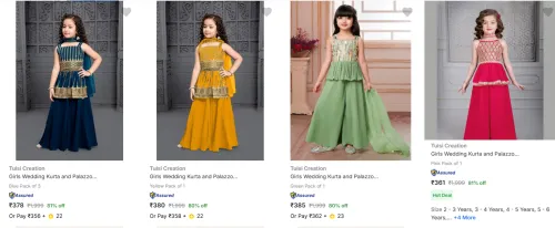 Image of Tulsi Creation Kids' Ethnic Sets Minimum 80% Discount
