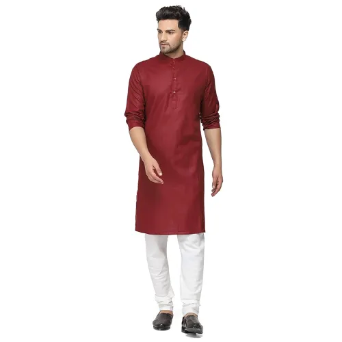 Image of TULSSIKAA Men's Cotton Blended Traditional Kurta 
