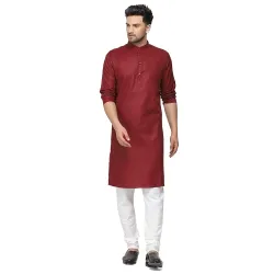 TULSSIKAA Mens Cotton Blended Traditional Kurta 