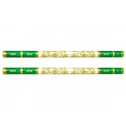 Turquoise Blue & Golden Dandiya Sticks with Attractive Traditional Pattern