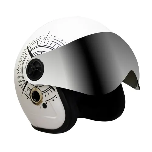 Image of Turtle Helmet Star Open Face w/ Scratch-Resist Silver Visor