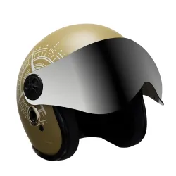 Turtle Helmet Star with Visor Open Face Design Plastic Helmet