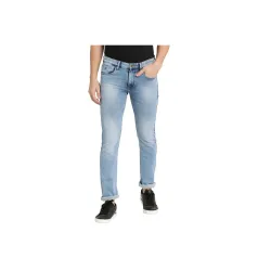 Turtle Men Blue Narrow Fit Solid Jeans