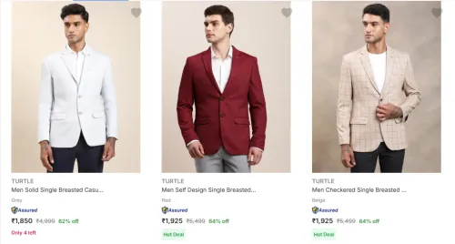 Image of Turtle Men's Blazers at minimum 62% Discount
