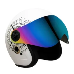 Turtle Star Open Face Helmet with Visor