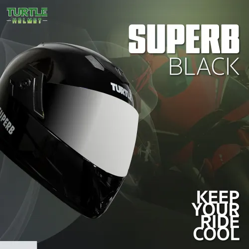 Image of Turtle Superb ABS Full Face Helmet with Silver Visor