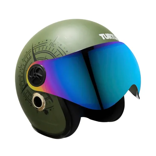 Image of Turtle Visor Open Face Helmet Star 