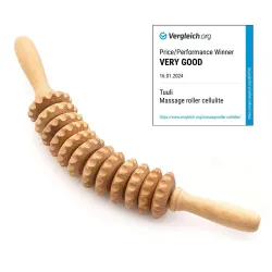 Tuuli Accessories - Curved Wooden Massage Roller for Waist and Thigh, Multi-Functional Body Roller for Cellulite Reducti