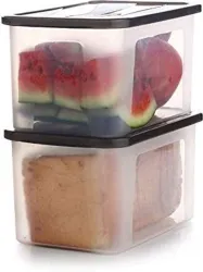 TUWEL Plastic Grocery Container  - 2000 ml (Pack of 2, Multicolor)