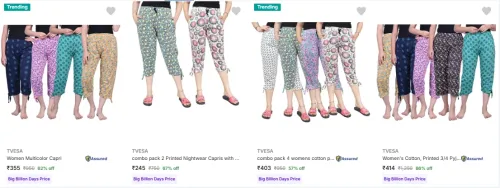 Image of TVESA Women's Capris upto 67% Discount