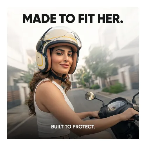 Image of TVS MissFit Women's Open Face Helmet | Lightweight Shell