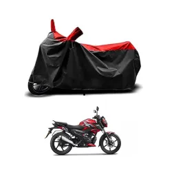 TVS Raider 125 New BS6 Bike Cover with Water-Resistant and Dust-Proof Premium Polyester Fabric (RED Stripe)