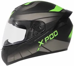 TVS X-Pod Motorbike Helmet (Black Grey)