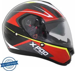 TVS X-Pod Motorbike Helmet  (Red Black)