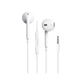 twance ME-Pro 203 Wired Earphones with 3.5mm Aux Jack – in-Ear Headphones with Built-in Microphone, Stereo Sound, 1.2m Tangle-Free Cable – White – Compatible with Mobiles, Laptops & Tablets