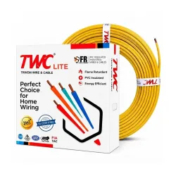 TWC Lite Yellow 1 SQMM 180 METER HRFR Lead-Free Copper Wire