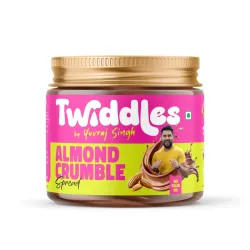 Twiddles by Yuvraj Singh Almond Crumble Chocolate Spread,250G(Crunchy) - Made With 50% California Almonds & Seeds |16G P