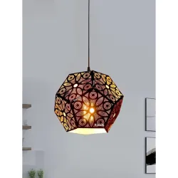 twixle Lazer Cutting Black Iron Wall Hanging Light for Living Room | Hand-Etched Ceiling Hanging Lights for Balcony Pend