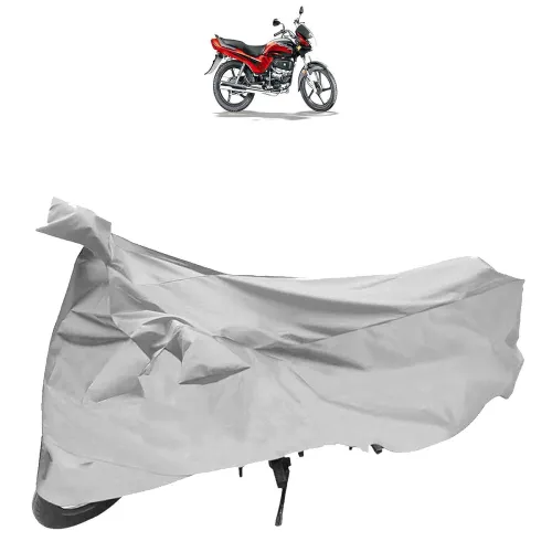 Image of Two Wheeler Body Protection Cover/Motorcycle Cover for Hero Passion Plus (Silver)