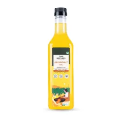 Two Brothers Organic Farms Indias Only Certified Glyphosate Free Groundnut Oil 1L | Cold Pressed Kacchi Ghani | Unrefin