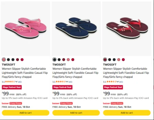 Image of TWOSOFT Women Slipper Stylish Comfortable Lightweight Soft Flaxsible Casual Flip