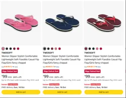 TWOSOFT Women Slipper Stylish Comfortable Lightweight Soft Flaxsible Casual Flip
