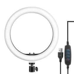Tygot 12 Inch LED Ring Light, USB Powered with Mobile Holder, 3 Lighting Modes, 360° Rotating Head for YouTube, Makeup, Photography, Video Shooting, Live Streaming & Content Creation