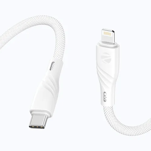 Image of Zebronics Type-C to Lightning Fast Charging Cable, 27W PD Rapid Charging, Charge & Sync Support, Braided Tangle-Free Des