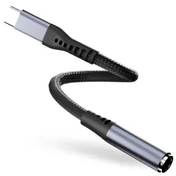 Type C to 3.5mm Audio Jack Adapter | AUX Headphone Converter with DAC