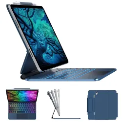 typecase Edge for iPad A16 (11th Gen) & iPad 10th Gen with 11-Color Backlit & Gesture Touchpad, Magic Style Floating Cantilever Magnetic Keyboard (NOT FIT to Air 11/5th/4th/Pro 11) - Pacific...