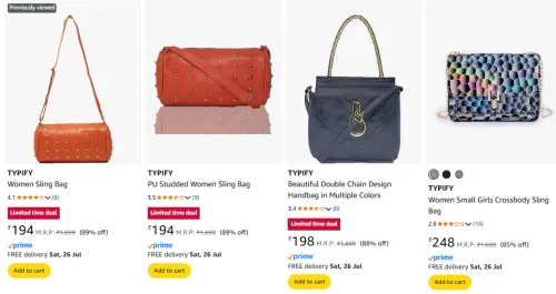 Image of TYPIFY Women Sling Bag Minimum 80% Discount