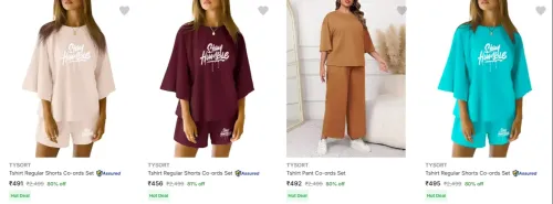 Image of Tysort Women's Co-Ords at minimum 80% Discount