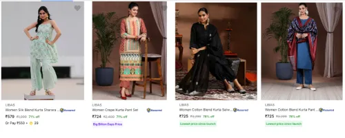 Image of Tysort Women's Ethnic Sets at minimum 70% Discount